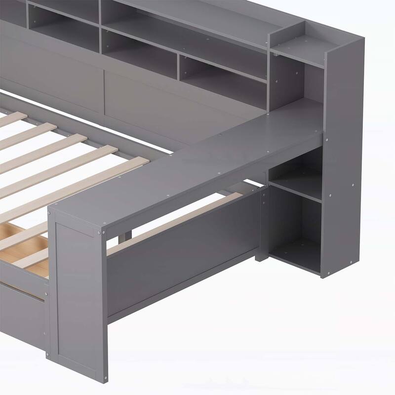 Daybed with Smart Storage and Efficient Study Desk for Space Optimization
