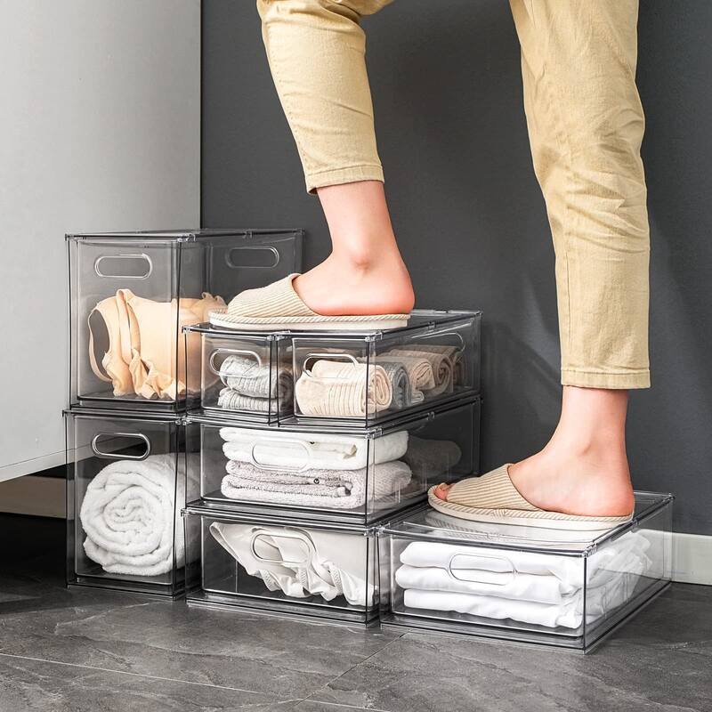 Fridge Drawer Pull Out Stable Bins Clear Refrigerator Drawers Organizer