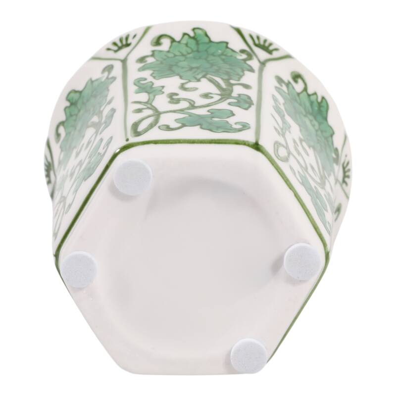 Modern Chinoiserie Ceramic Candle - Lavender Verbena Scented - 4.0"