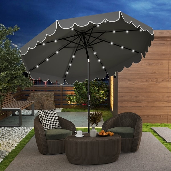 12 feet patio umbrellas 12x12ft 2-Tier Outdoor Solar LED Cantilever Patio Umbrella  Best Choice  Products