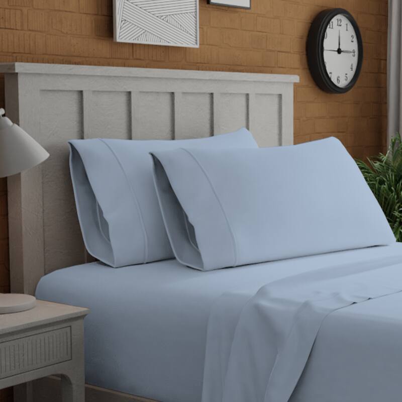 Purity Home Organic 100% Cotton Ultra-Light Percale Pillowcase Set