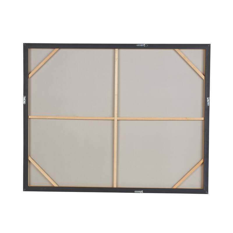 Silver Canvas Silver Embellishments Geometric Living Room Framed Wall Art with Black Frame