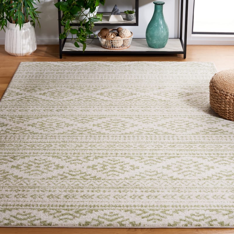 SAFAVIEH Tulum Vetuta Moroccan Boho Chic Area Rug - 9' x 12' - Ivory/Sage