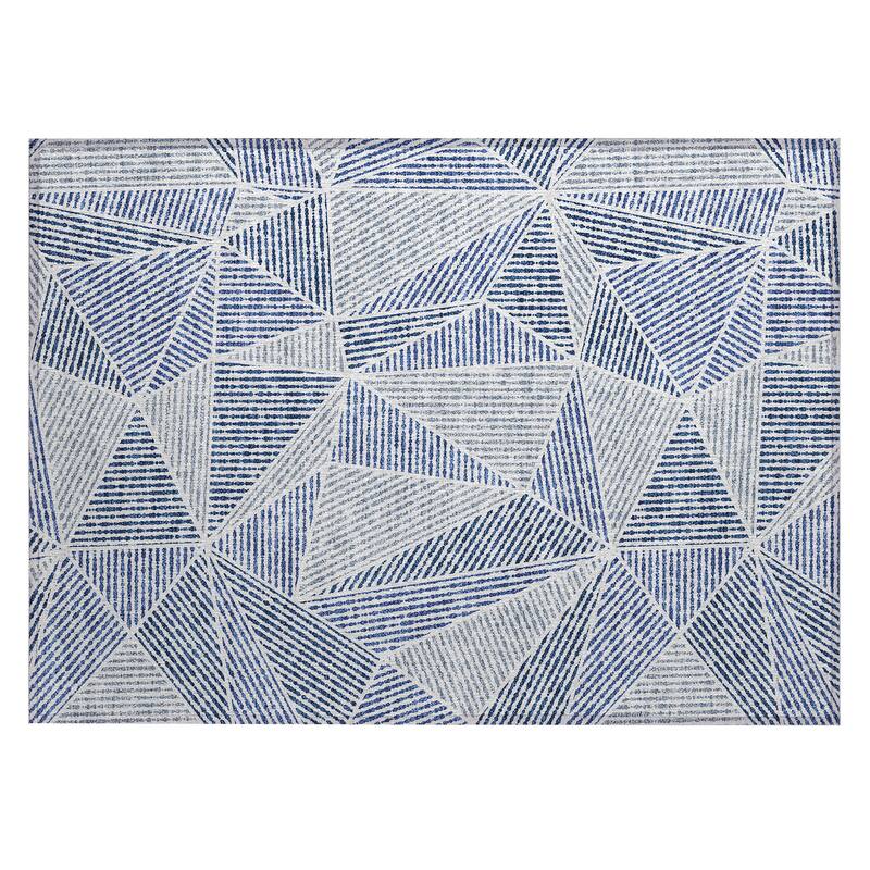 Machine Washable Indoor/ Outdoor Chantille Mosaic Geometric Rug