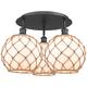 Option Matte Black / White Glass with Brown Rope