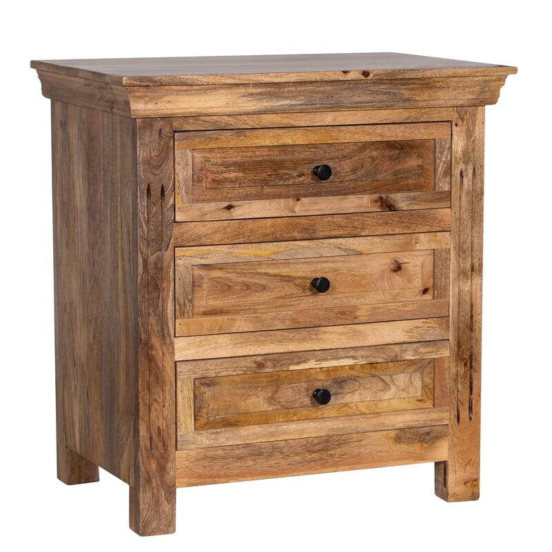 Maadze 28" WIde 3-Drawers Solid Wood Nightstand