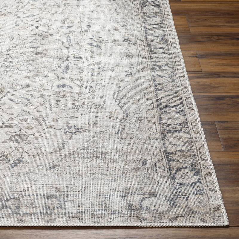 Livabliss Transitional Amelie Medallion Washable Area Rug