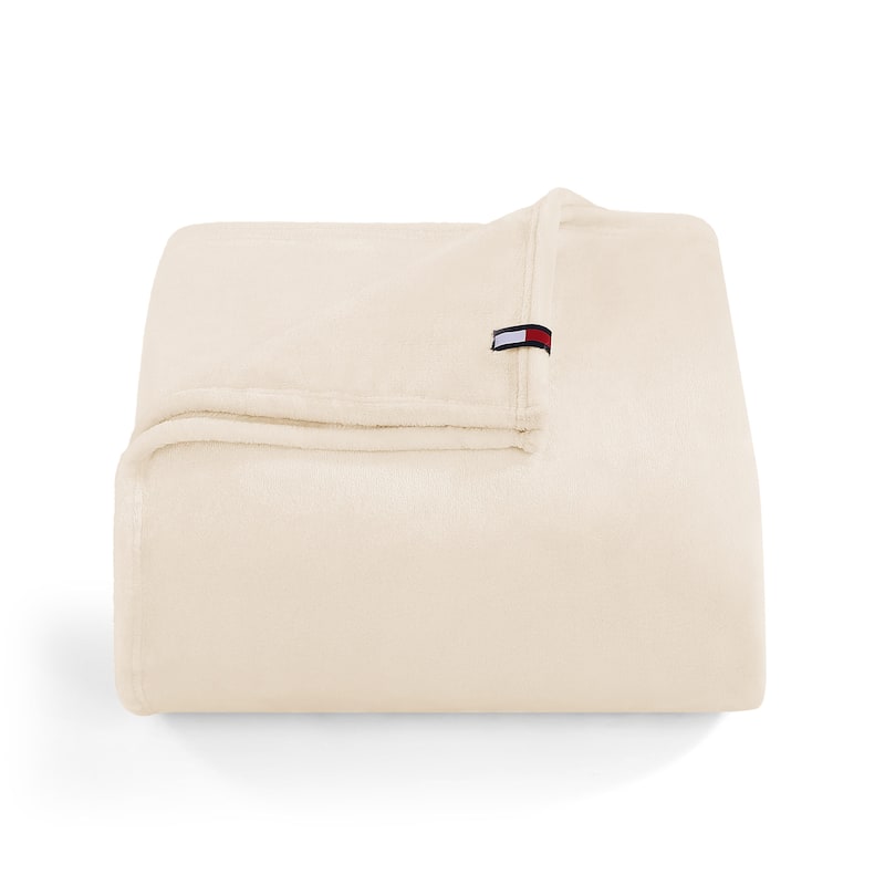 Tommy Hilfiger Solid Ultra Soft Plush Reversible Blanket
