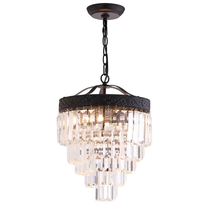 Gaines Crystal LED Chandelier, Polished Nickel/Clear by JONATHAN Y