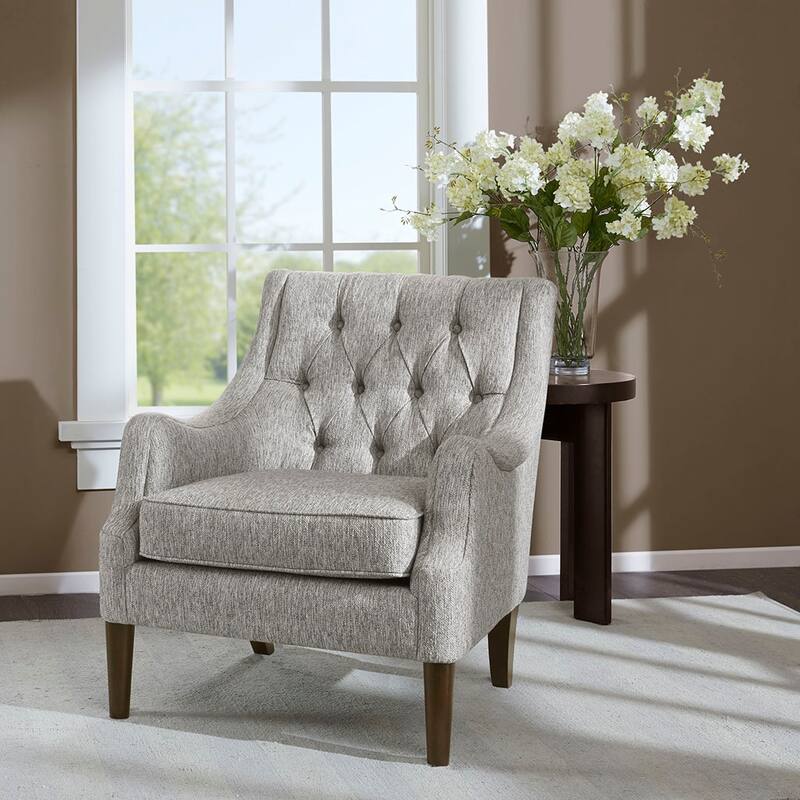 Modern Button Tufted Accent Chair - grey
