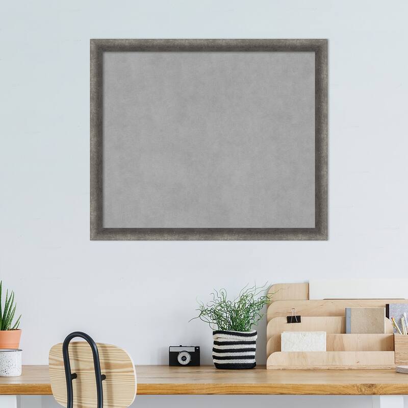 Amanti Art Burnished Concrete Narrow Framed Magnetic Board
