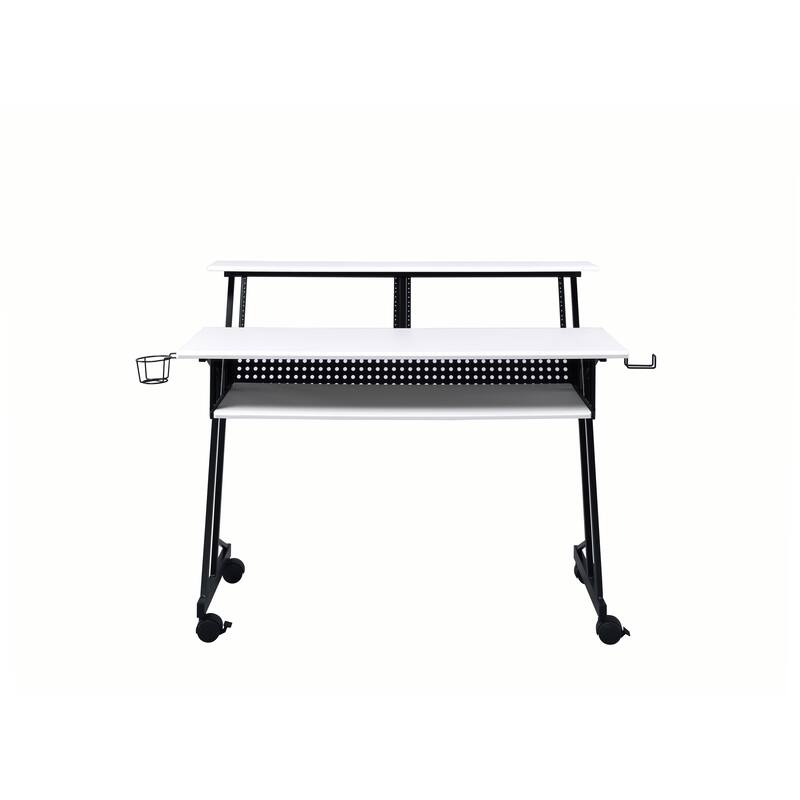 White & Black Finish Music Recording Studio Desk