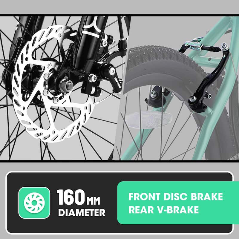 20 Inch Kids Mountain Bike for Boys & Girls Ages 6-12, 7-Speed Steel Frame with Front Suspension & Disc Brakes