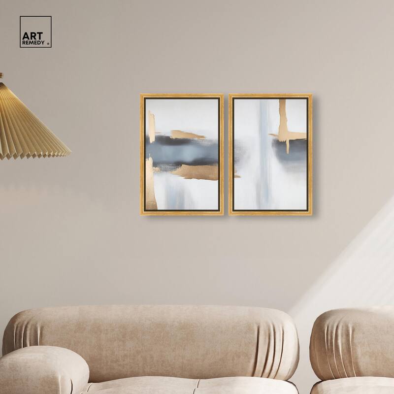Visual Gold Vortex I Canvas Set of 2 by Art Remedy