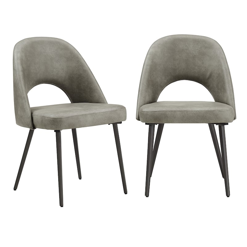 Vaduz Upholstered Dining Chairs (Set of 2) - Light Grey PU Leather