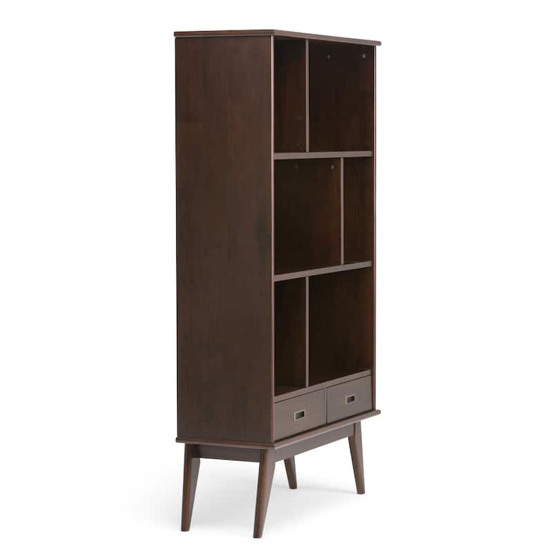 WYNDENHALL Tierney SOLID HARDWOOD 64x35 inch Modern Wide Bookcase and Storage Unit - 35"w x 14"d x 64" h