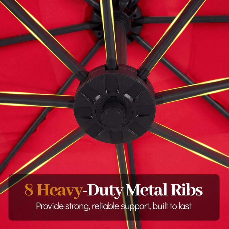 Gymax 8 x 8 FT Offset Cantilever Patio UmbrellaSquare Hanging Outdoor