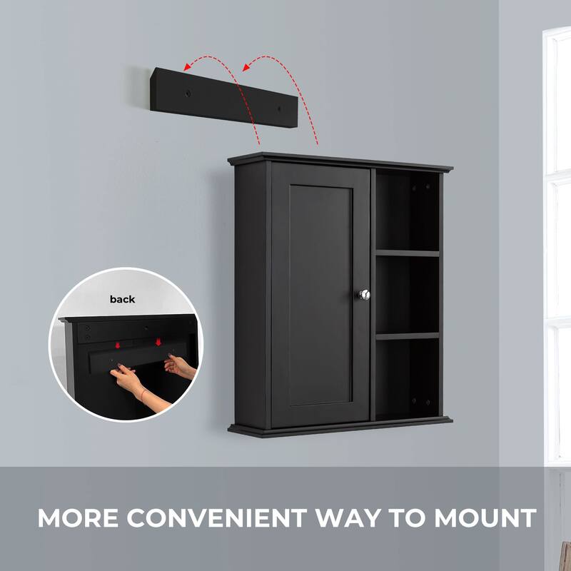 Bathroom Wall Cabinet with Soft-Closing Hinges, MDF Construction, and Versatile Storage for Home or Office Use