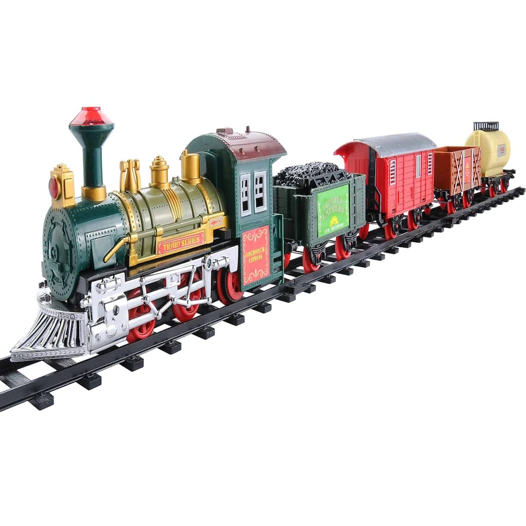 16-Piece Battery Operated Lighted and Animated Continental Express Train Set with Sound - 8"