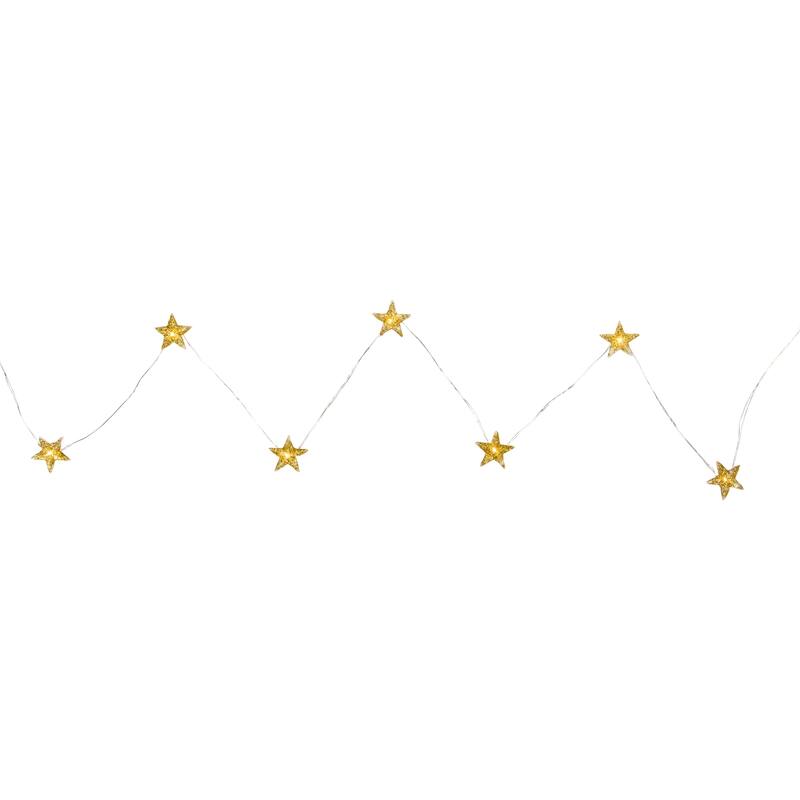 LED Mini Star Christmas Light Set - Warm White - 5.25' Silver Wire - 20ct