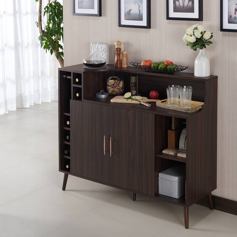 Furniture of America Sorm Contemporary 47-inch 8-shelf Wine Rack Buffet - Wenge