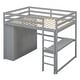 preview thumbnail 7 of 11, Wood Full Size Loft Bed with Built-in Wardrobe, Desk, Storage Shelves and Drawers