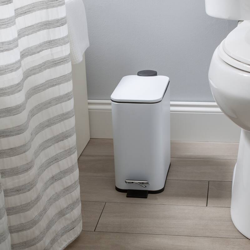 Simplify Slim Rectangular 5 Liter Pedal Trash Bin with Soft Close Lid
