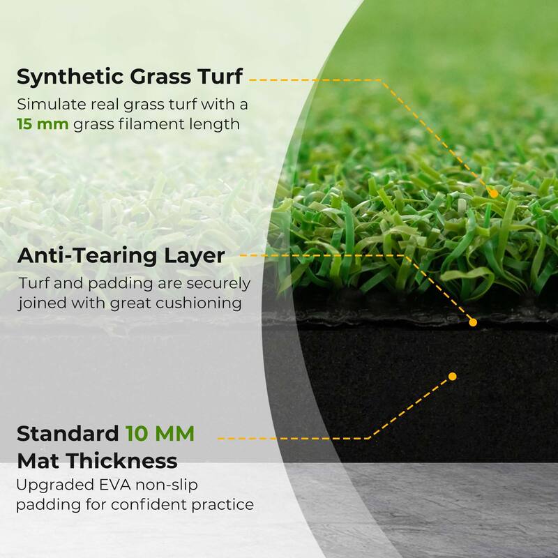 5 x 4 FT Golf Hitting Mat Artificial Turf Golf Training Mat 20/25mm - 25mm