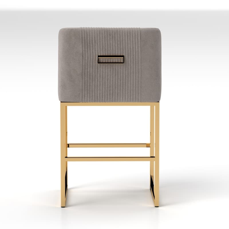 SEYNAR Modern Glam Velvet Golden Matel Frame Counter or High Bar Stools Set of 4