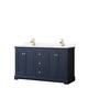 Option Dark Blue, Gold Trim, White Cultured Marble Top