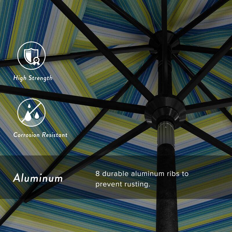 California Umbrella 11-Foot Round Aluminum, Crank Open Collar Tilt Patio Umbrella, Sunbrella Fabric