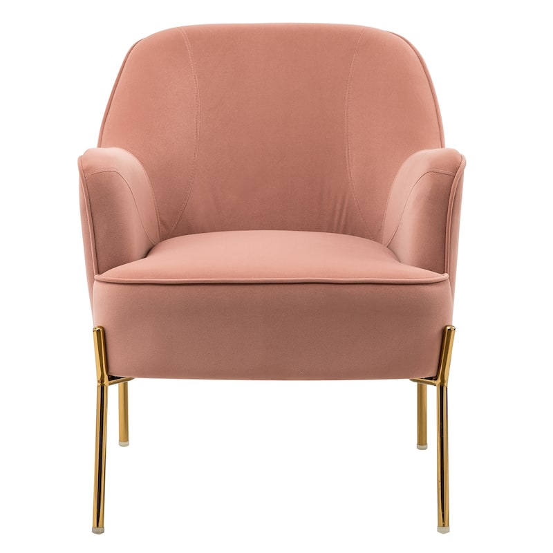Barbara Modern Velvet Accent Chair for Bedroom with Metal Legs by HULALA HOME