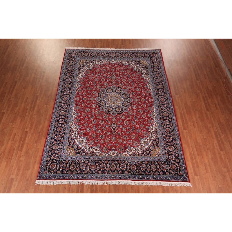 Traditional Red Kashan Turkish Rug Machine Made Home Decor Carpet - 9'8" x 12'6"