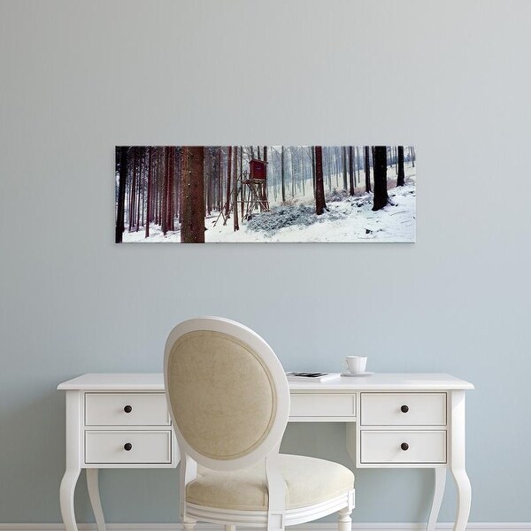 Easy Art Prints Panoramic Image 'Lookout tower in a snow covered forest, Schwarzwalder Hochwald, Germany' Canvas Art