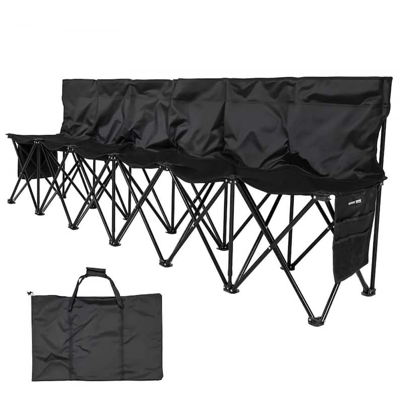 Foldable Team Bench with 600D Oxford Fabric Sturdy Iron Frame for Sports and Outdoor Use