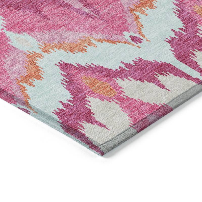Machine Washable Indoor/ Outdoor Chantille Boho Ikat Rug