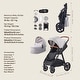 preview thumbnail 12 of 35, Oxford Aluminum Stroller with Bassinet and Adjustable Canopy - 35.4” L x 25.8” W x 43.9” H