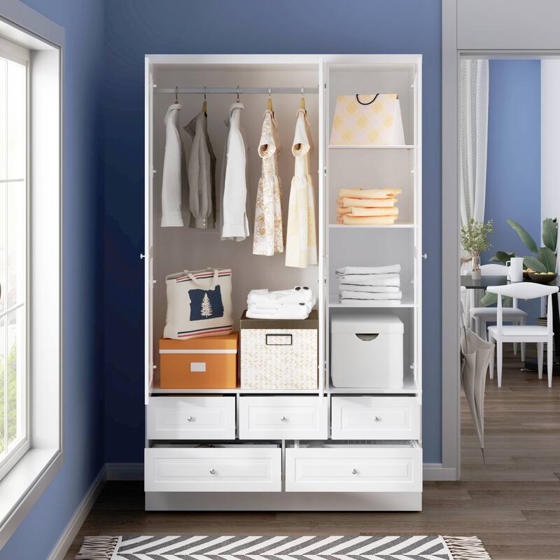Tranquil Vista Dual Wardrobe Classic Storage Modular Cloest Armoires