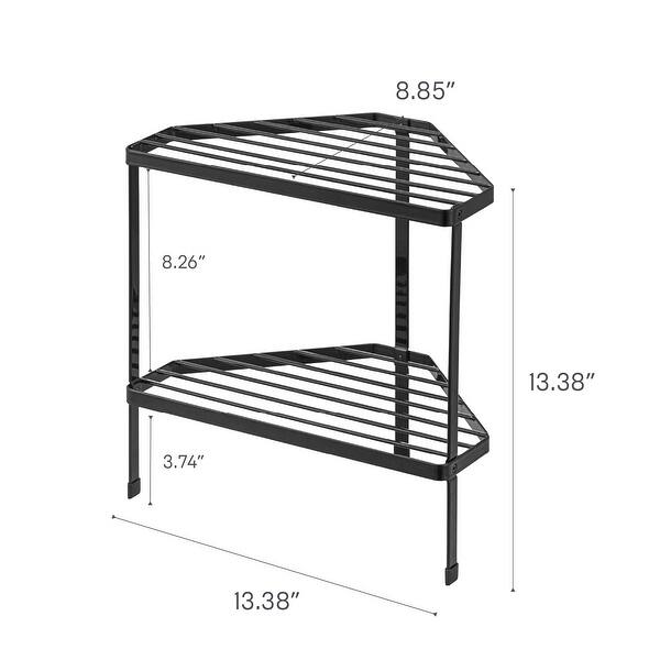 Yamazaki Home Corner Riser - Two Styles, Steel, Two-Tier, Holds 22 lbs ...