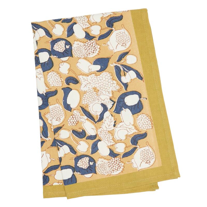 Couleur Nature Forest Harvest Tea Towels - Set of 3 - Mustard/Blue