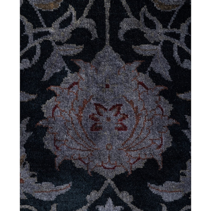 Overdyed One-of-a-Kind Hand-Knotted Area Rug - Black - 2' 7" x 16' 3"
