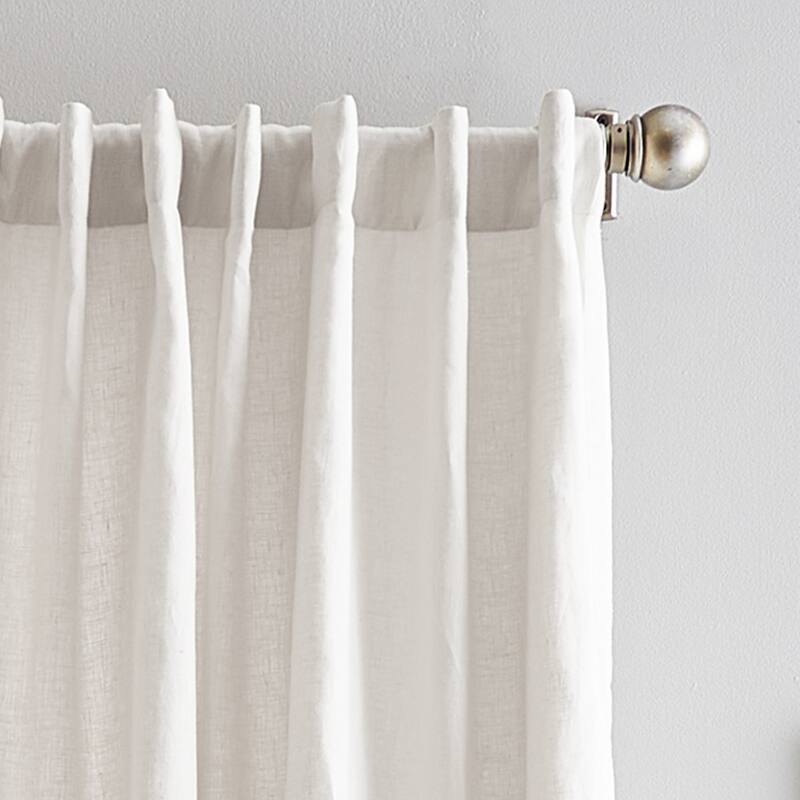 100% Linen Back Tab Lined Curtain Panel Pair