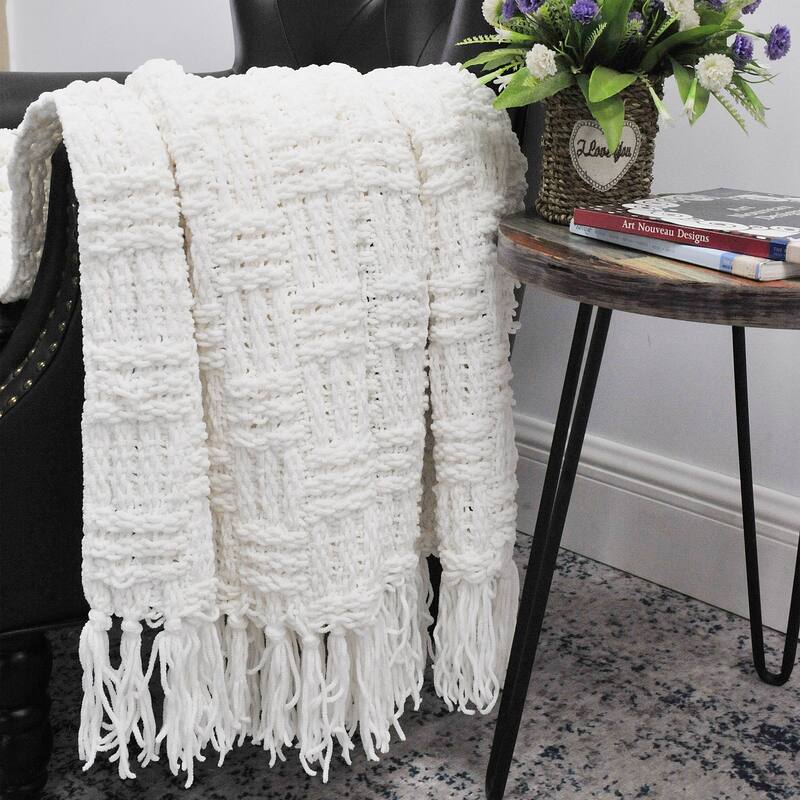 Cable Knitted Couch Cover Throw Blanket
