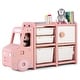 preview thumbnail 16 of 19, Toddler Truck Storage Organizer with Plastic Bins, Drawers and Cabinet - 43.5" x 13" x 26" (L x W x H)
