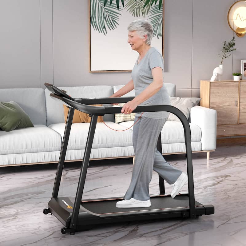 Costway 2.5 HP Walking Treadmill with Long Handrails for Seniors - See Details
