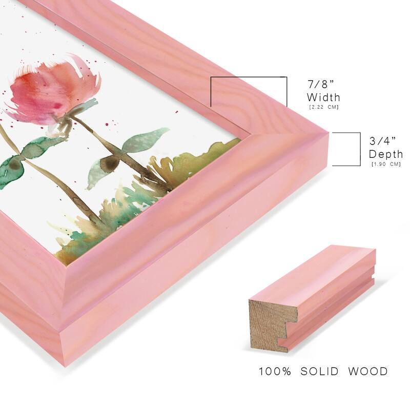 Pink Fleurs I -Framed Print w/glass-Cherry Red