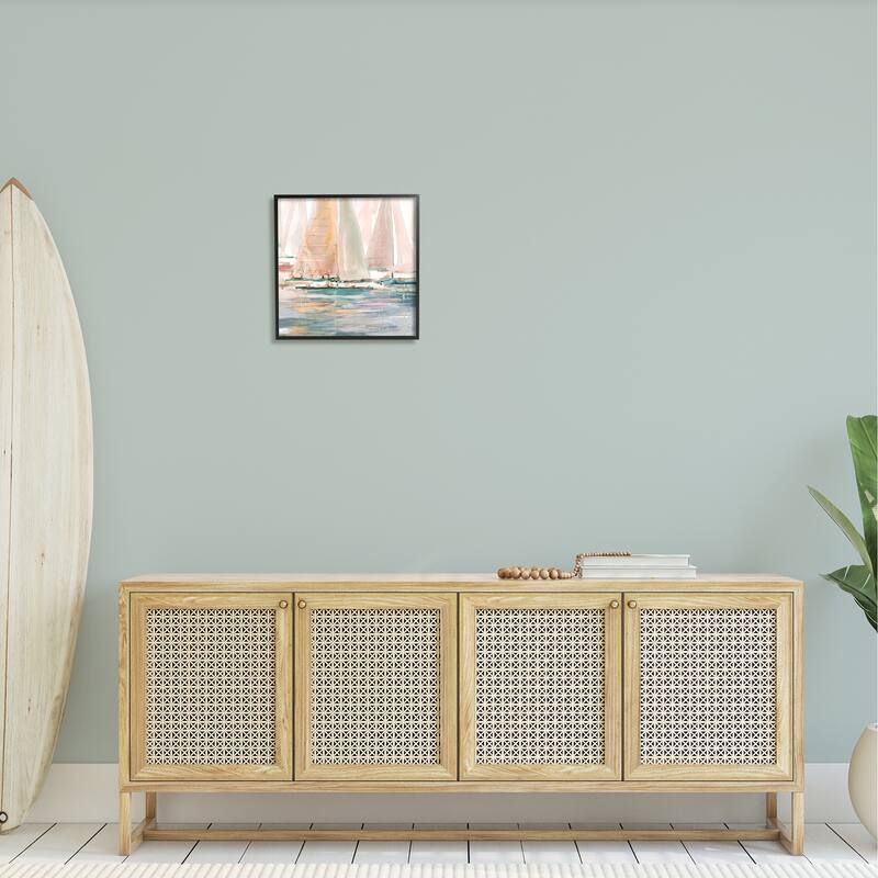 Stupell Warm Sunlit Sailboats Reflection Ocean Water Surface Framed Wall Art, Design by Carol Robinson