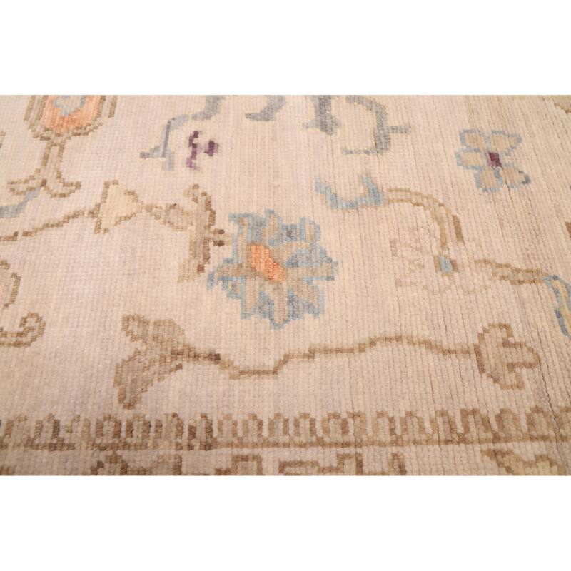 ECARPETGALLERY Hand-knotted Modern Oushak Ivory Wool Rug - 5'1 x 7'11