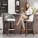 preview thumbnail 1 of 8, Bar Stools PU Leather / Linen Fabric Upholstered Solid Wood Swivel Barstool Set of 2/4 Set of 2 - New Grey-31.9 inches seat height - Bar Height
