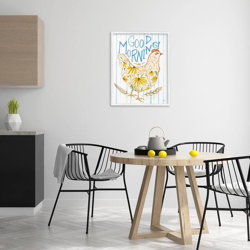 Stupell Good Morning Farmhouse Hen Framed Giclee Art Design By Jessica Mingo